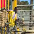 A dude with a large stack of eggs on his bike, Long Train (not) Runnin': Tiwi Beach, Mombasa, Kenya - 7th November 2010