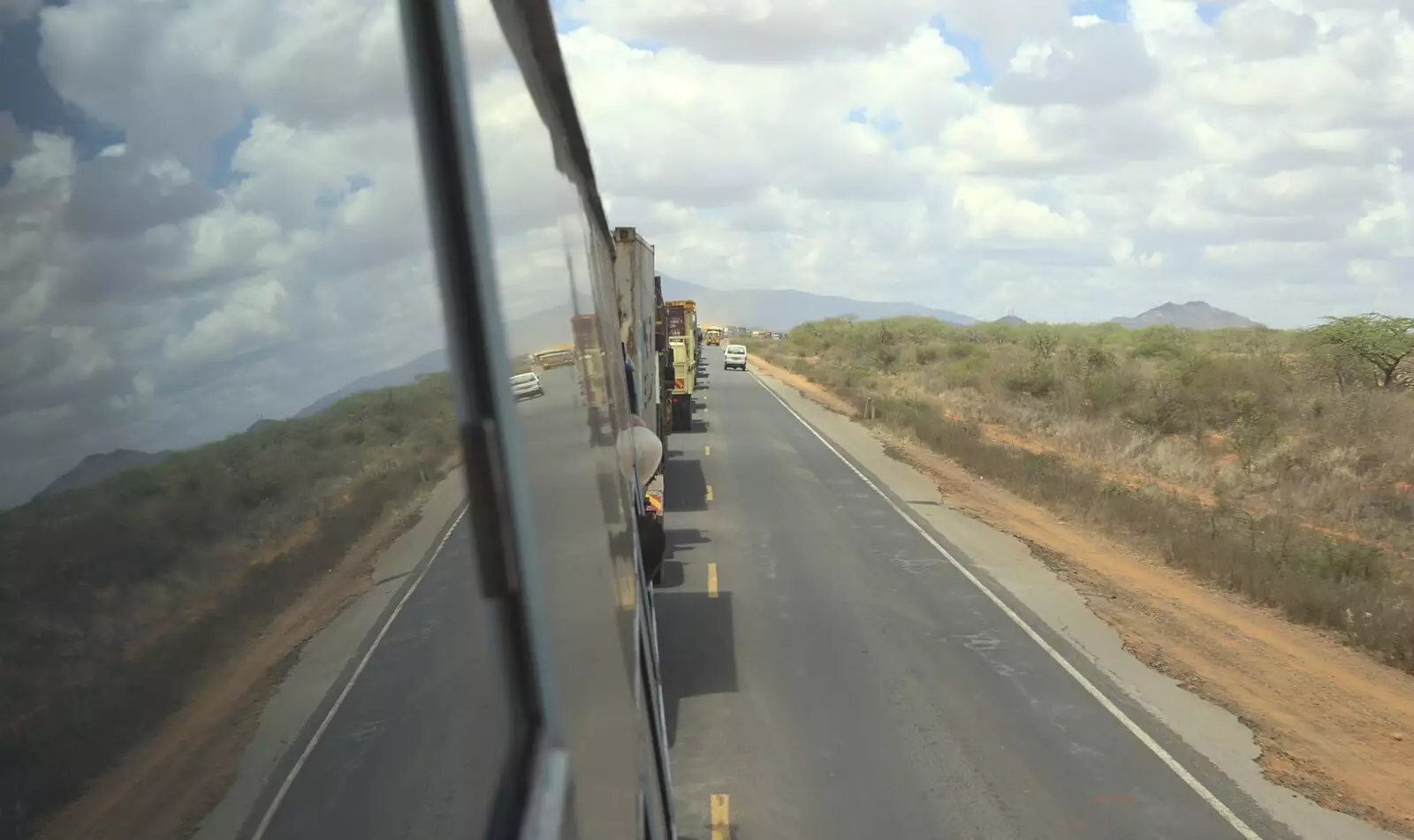 The queue of traffic outside Voi, from Long Train (not) Runnin': Tiwi Beach, Mombasa, Kenya - 7th November 2010