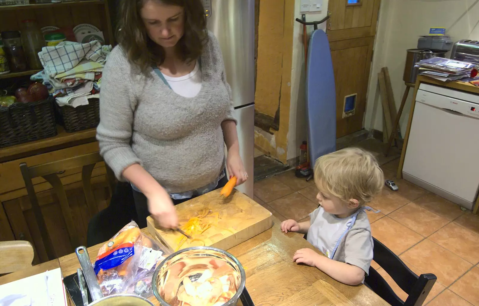 Isobel peels a carrot, from Apple Pressing and Amandine's Jazz, Diss, Norfolk - 21st November 2010