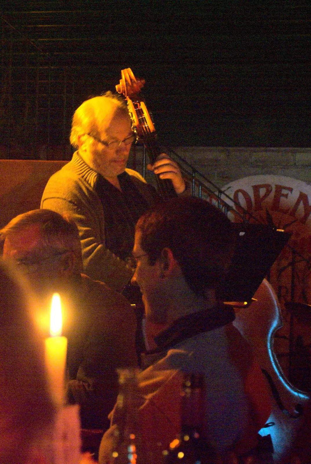 Double bass action, from Apple Pressing and Amandine's Jazz, Diss, Norfolk - 21st November 2010