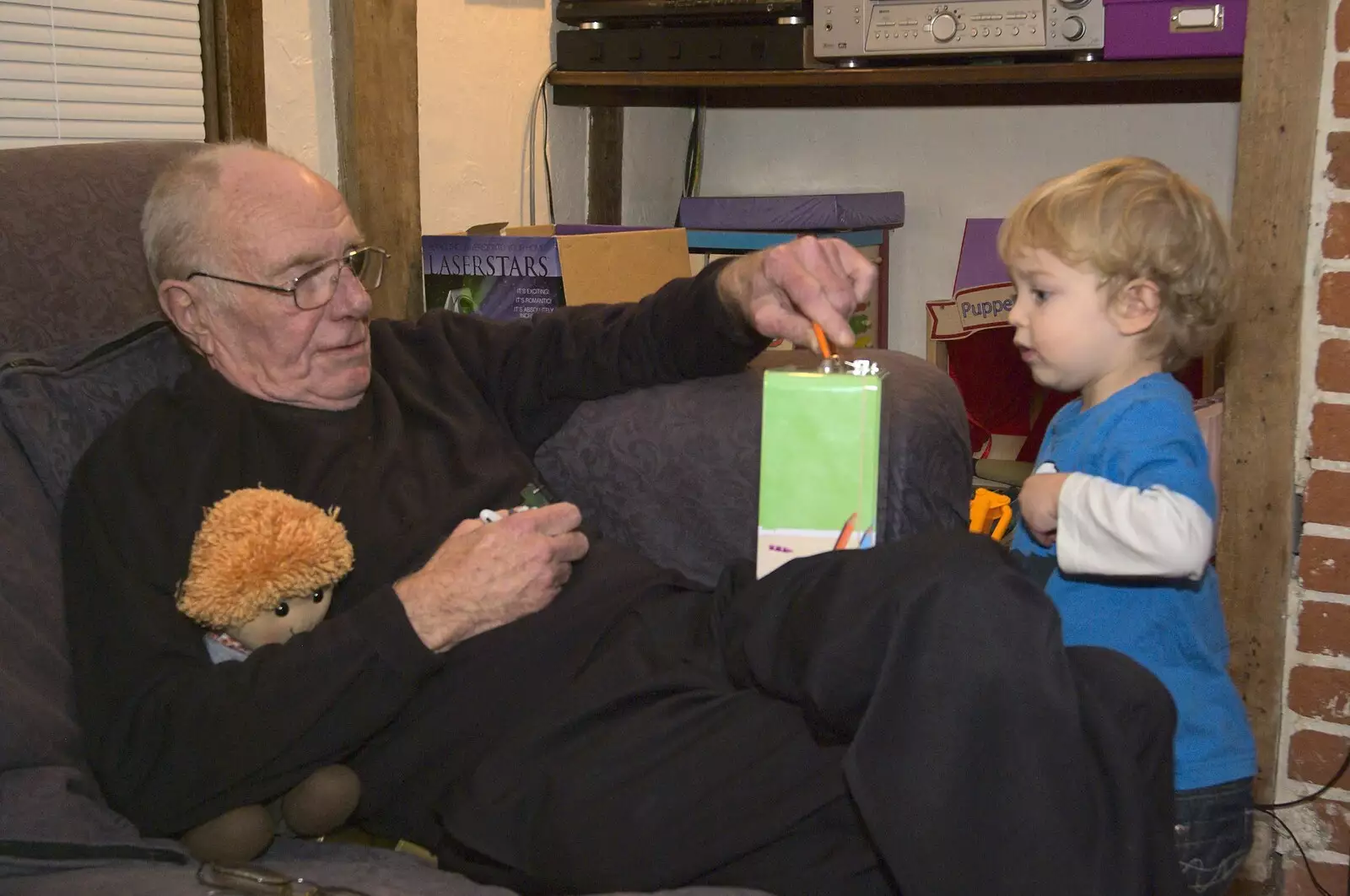 Grandad and Fred, from Ducks by the Mere, and Christmas Tree Decoration, Brome, Suffolk - 12th December 2010