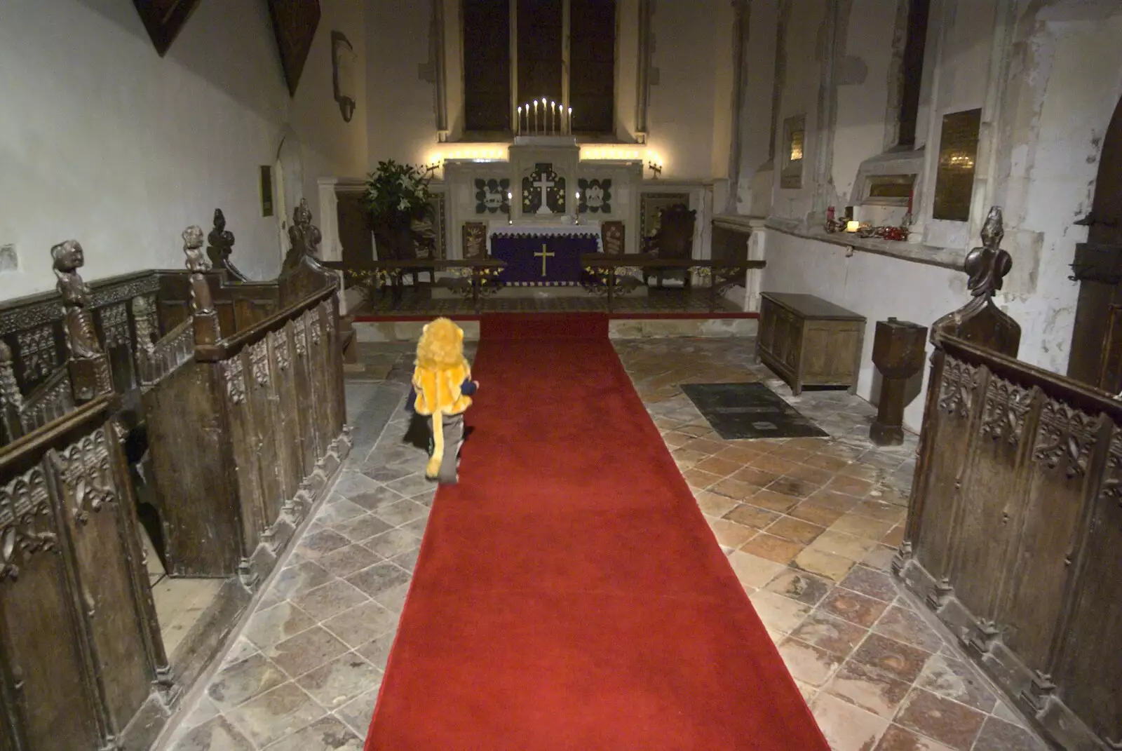 Up at the altar in St. Margaret of Antioch, from Sledging, A Trip to the Zoo, and Thrandeston Carols, Diss and Banham, Norfolk - 20th December 2010