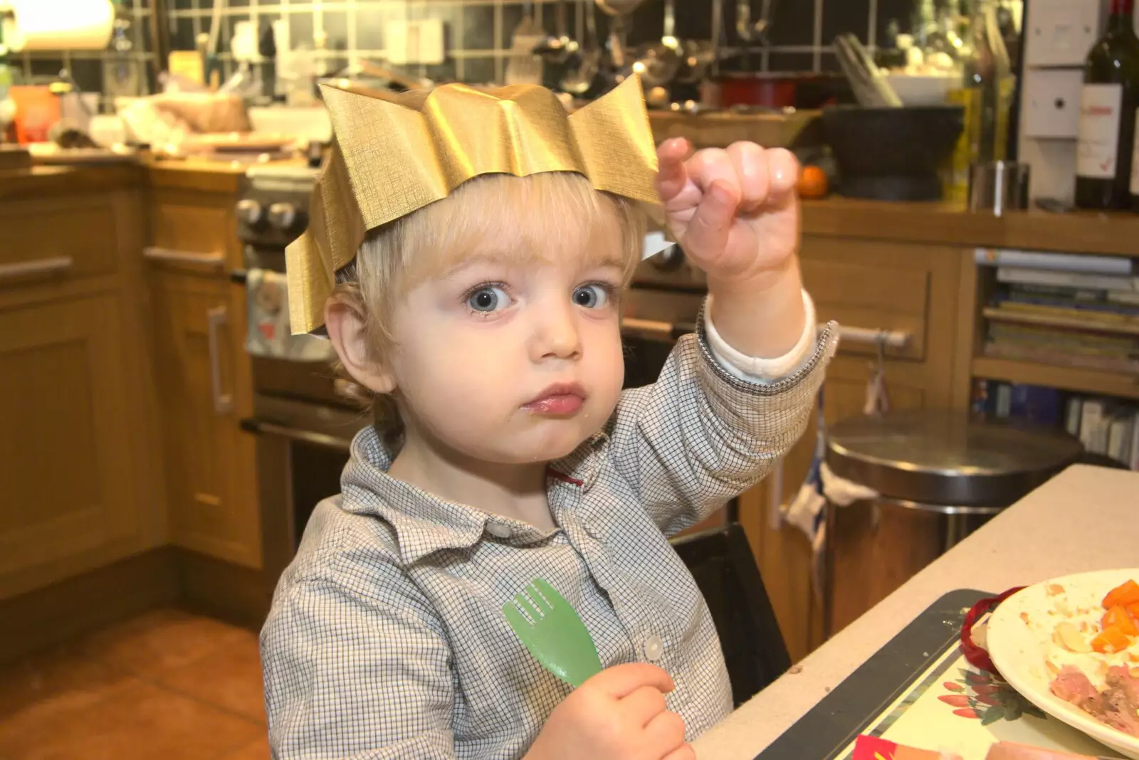 Fred with a hat, from Christmas Day at the Swan Inn, and some Festive Trips, Brome, Knettishall and Norwich - 25th December 2010