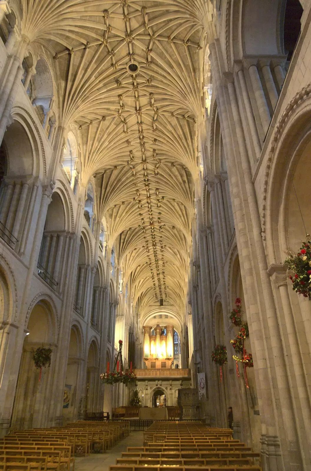 The nave of Norwich Cathedral, from Christmas Day at the Swan Inn, and some Festive Trips, Brome, Knettishall and Norwich - 25th December 2010