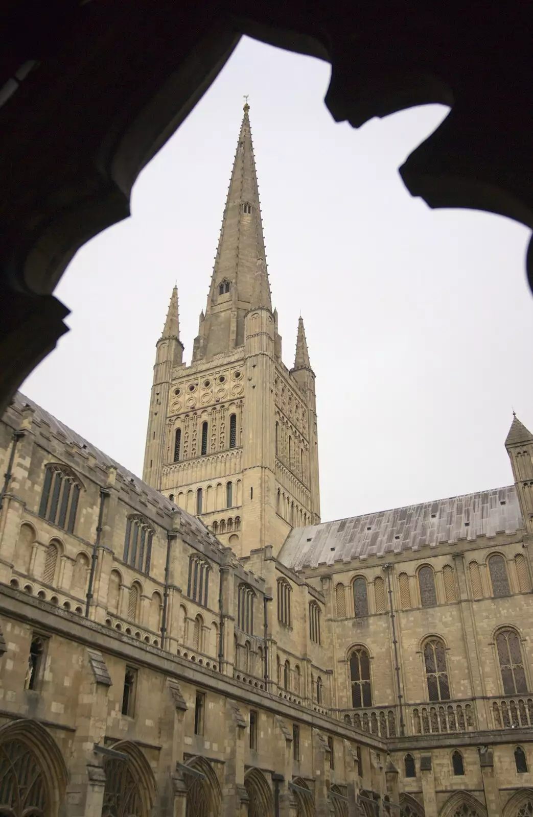 A view of Norwich's spire, from Christmas Day at the Swan Inn, and some Festive Trips, Brome, Knettishall and Norwich - 25th December 2010