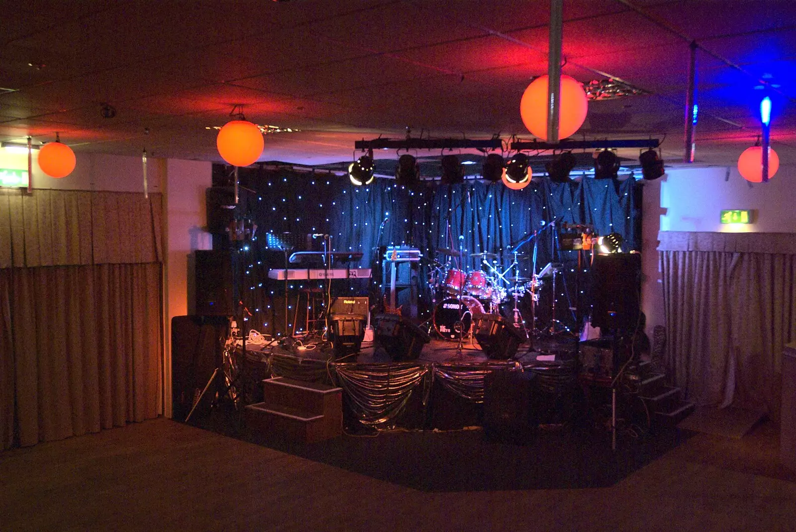 The stage is set up and ready, from New Year's Eve With The BBs, Park Hotel, Diss, Norfolk - 31st December 2010