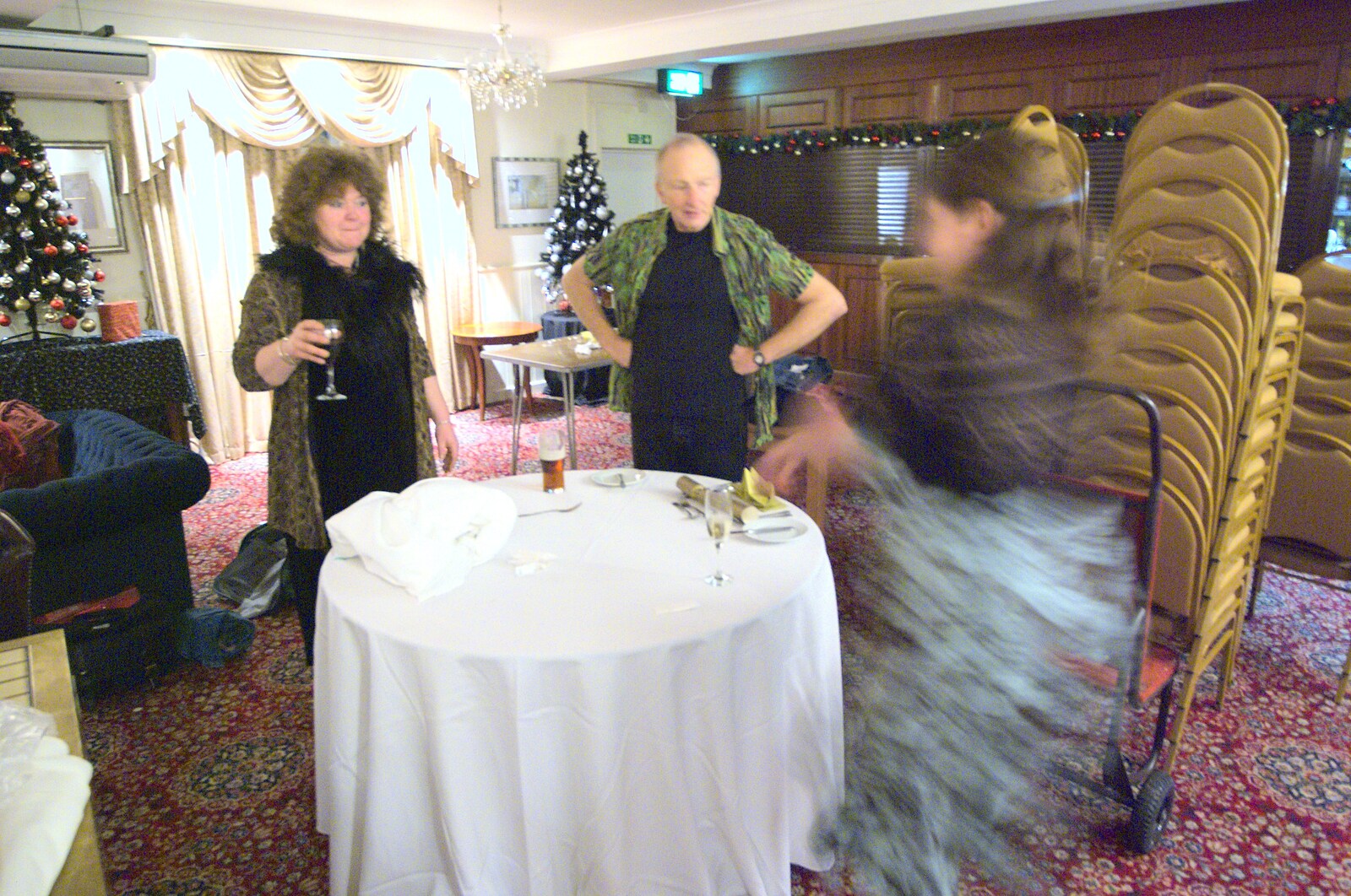 Isobel comes over to say hi from New Year's Eve With The BBs, Park Hotel, Diss, Norfolk - 31st December 2010
