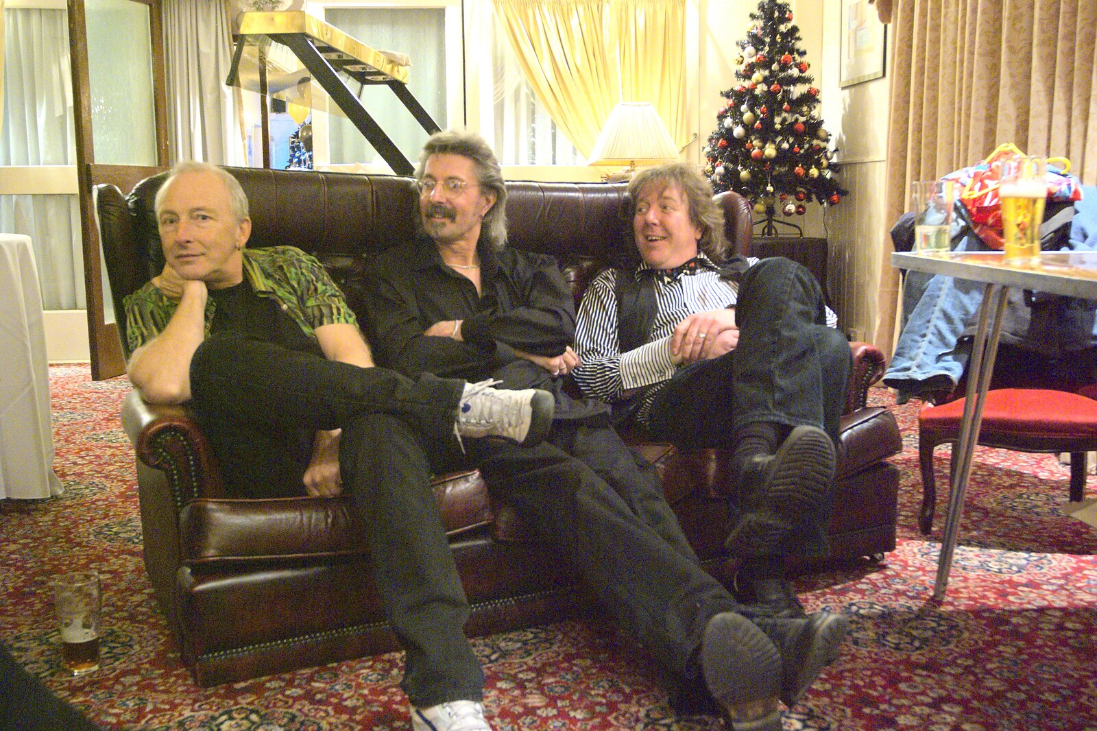 Henry, Rob and Max on the sofa from New Year's Eve With The BBs, Park Hotel, Diss, Norfolk - 31st December 2010