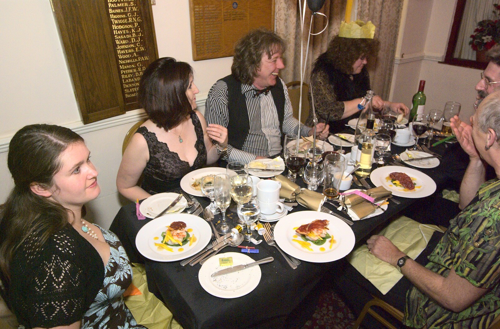 The BBs eat dinner from New Year's Eve With The BBs, Park Hotel, Diss, Norfolk - 31st December 2010