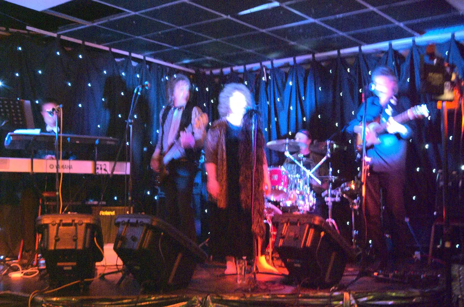 A blurry photo of The BBs in action, from New Year's Eve With The BBs, Park Hotel, Diss, Norfolk - 31st December 2010