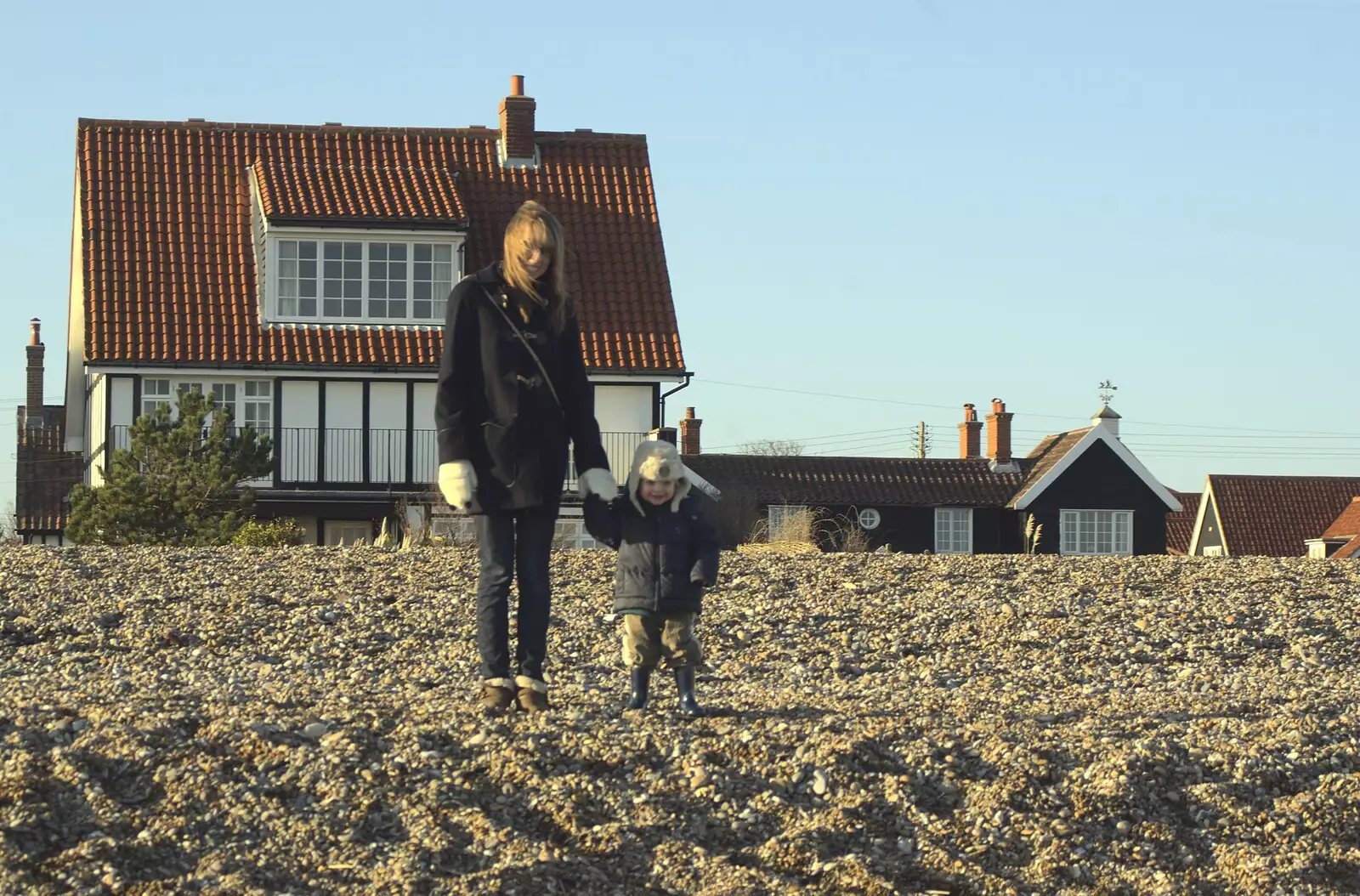 Ellie with Fred, from A Trip to Thorpeness, Suffolk - 9th January 2011