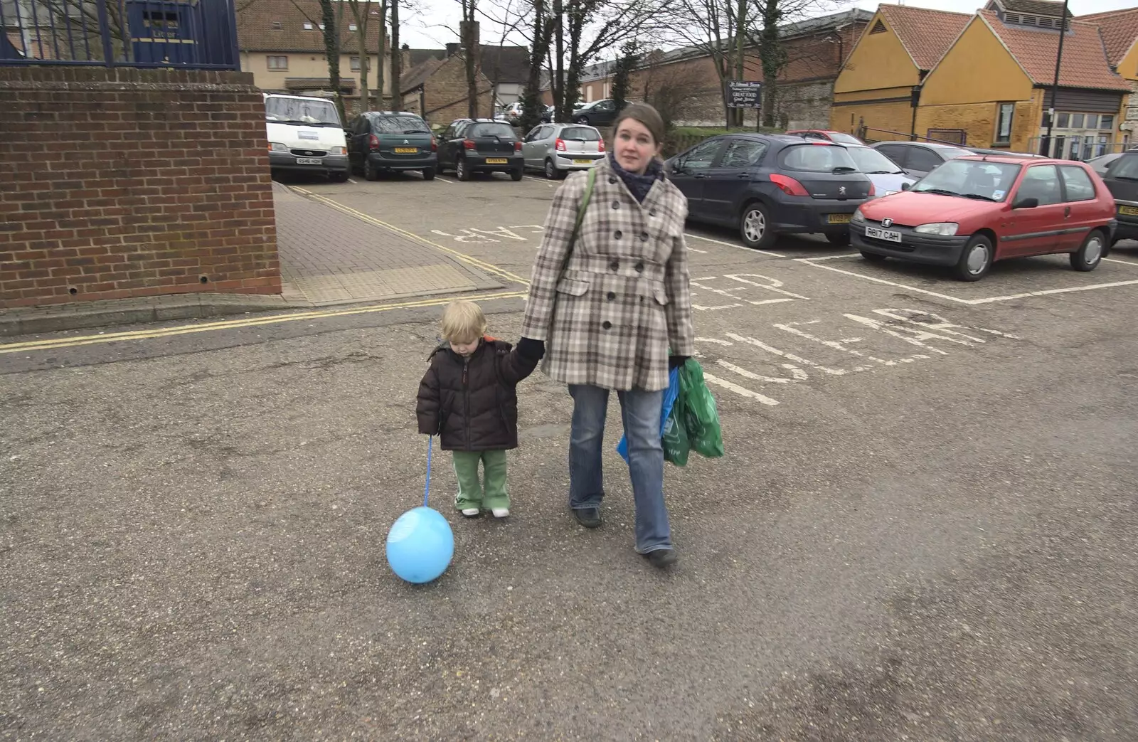 We walk back to the car, from Pizza in Bury St. Edmunds, Suffolk - 30th January 2011