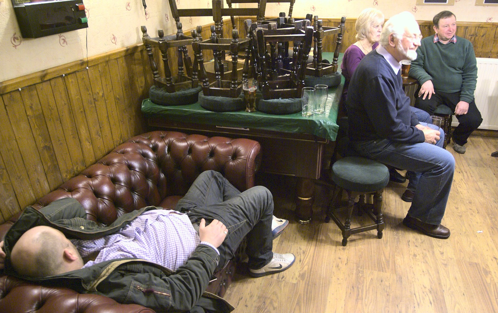 The sofa dude is still asleep from The Cherry Tree Beer Festival, Yaxley, Suffolk - 4th February 2011