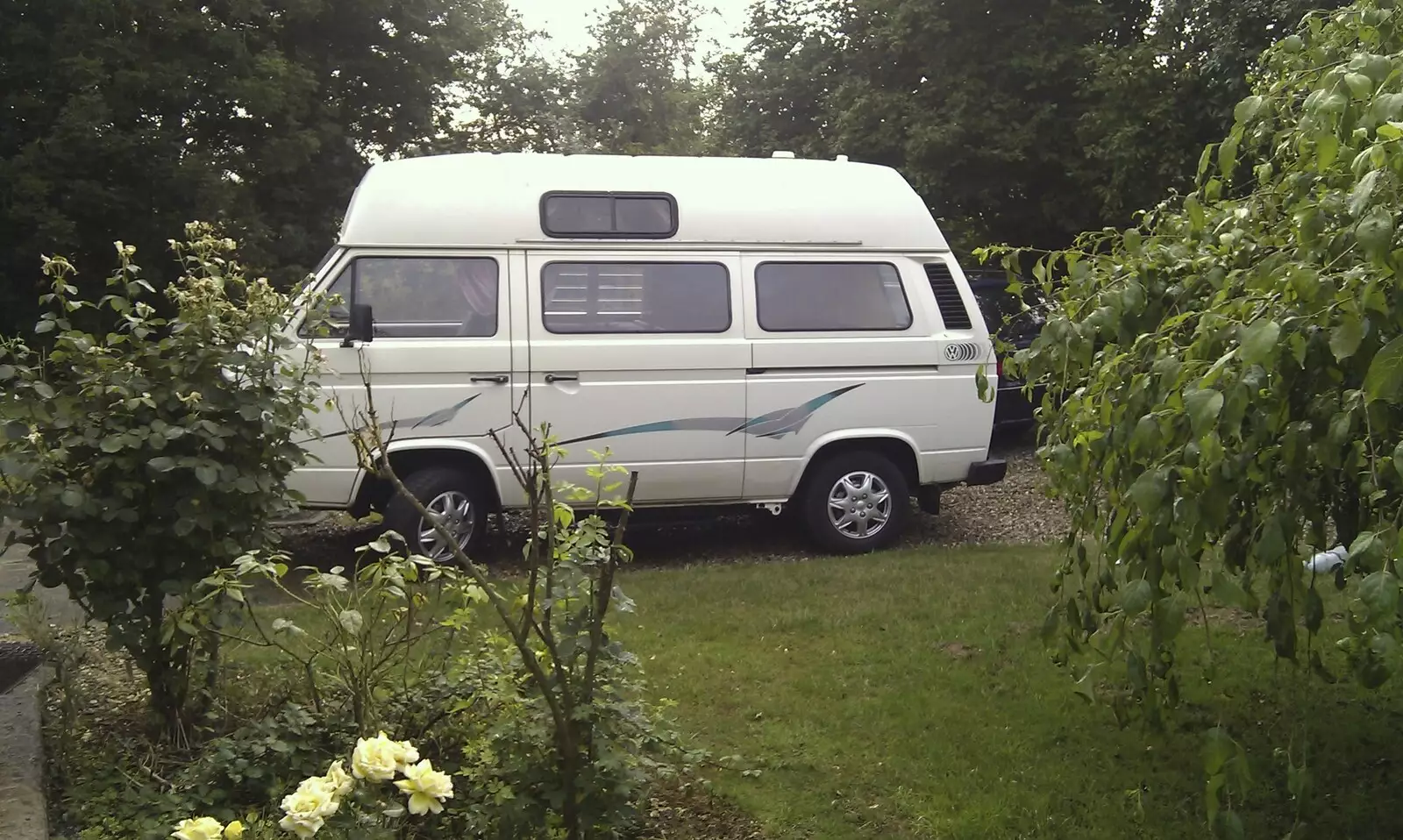 The camper van in the garden, from Fun Lovin' Criminals at the UEA, The BBs Rehearse, and Thornham Walks, Norwich and Suffolk - 14th February 2011