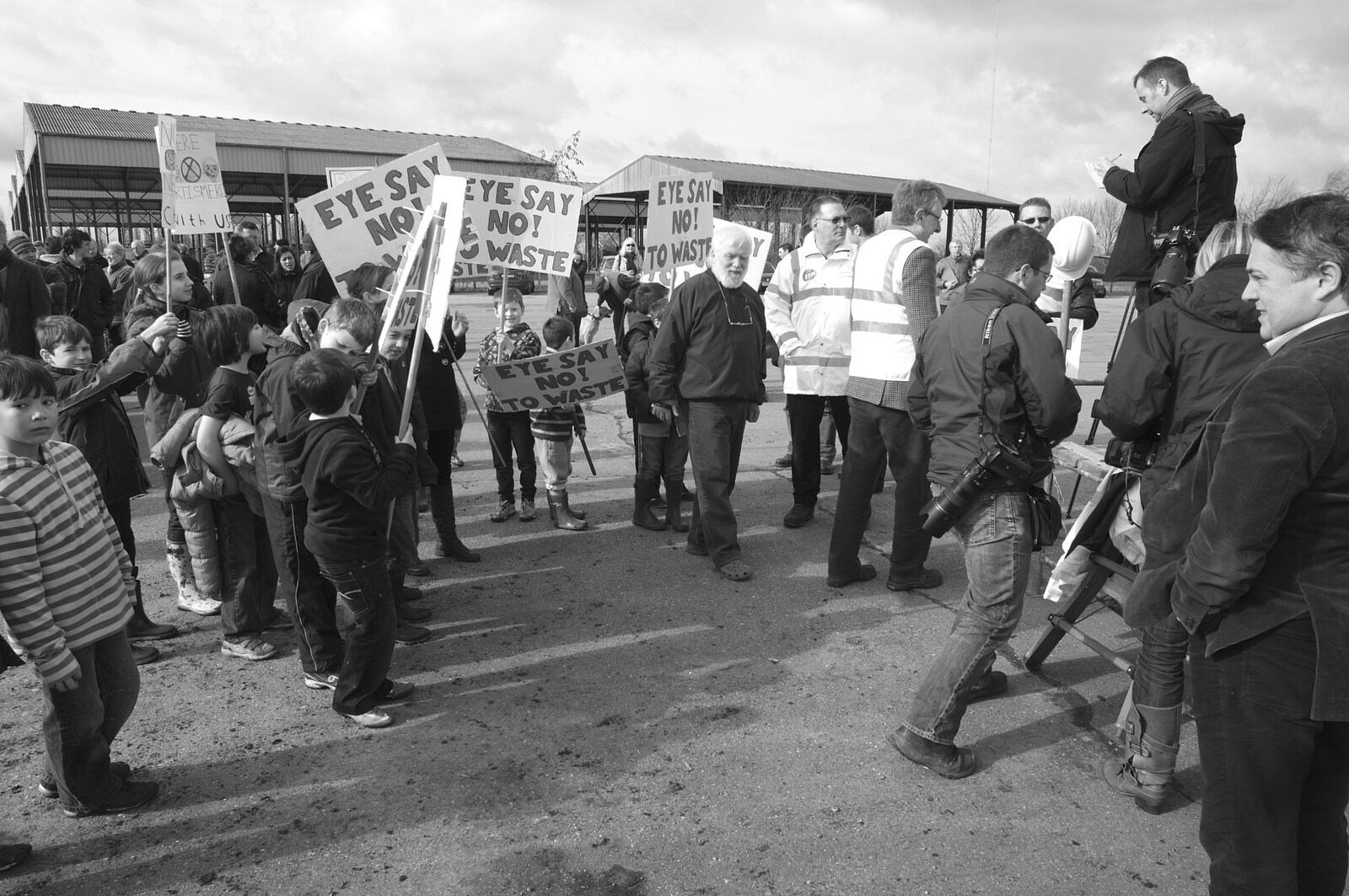 Placards are waved around from Eye Say No To Waste!, Eye Airfield, Suffolk - 27th February 2011