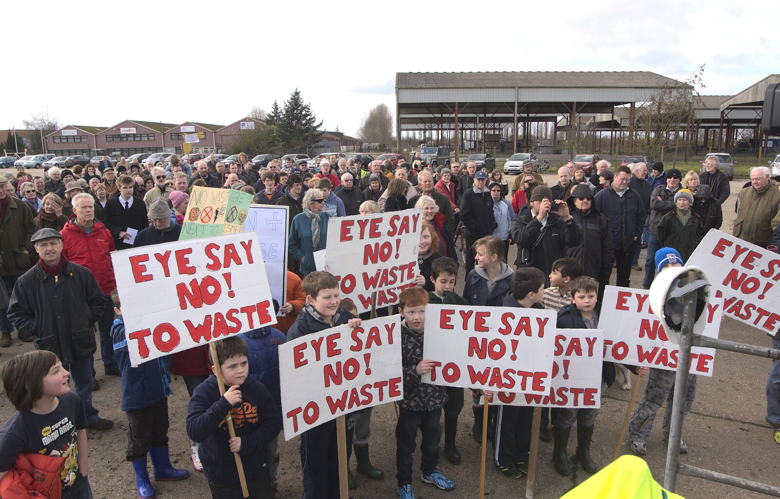 The crowd grows in size from Eye Say No To Waste!, Eye Airfield, Suffolk - 27th February 2011