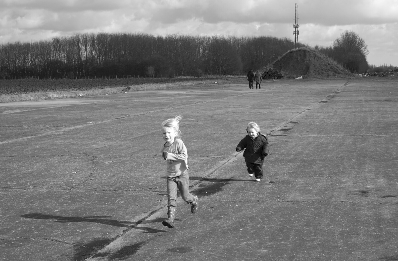 Fred chases a girl he thinks is Lucy. The girl flees from Eye Say No To Waste!, Eye Airfield, Suffolk - 27th February 2011