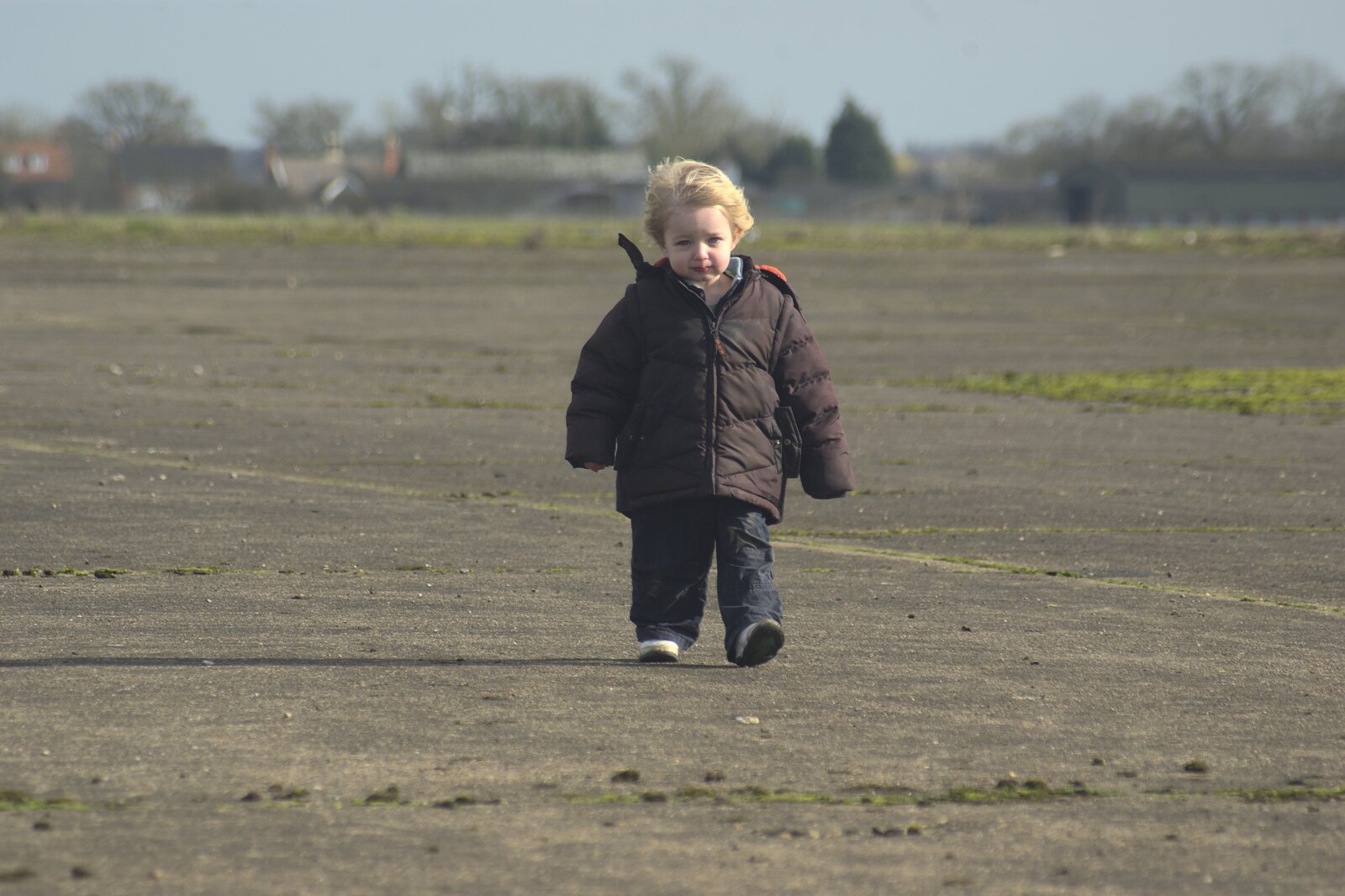 Fred trundles about on the airfield from Eye Say No To Waste!, Eye Airfield, Suffolk - 27th February 2011
