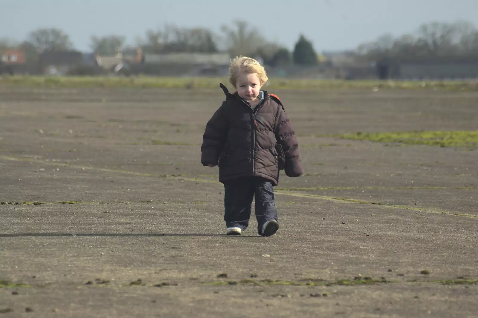 Fred trundles about on the airfield, from Eye Say No To Waste!, Eye Airfield, Suffolk - 27th February 2011