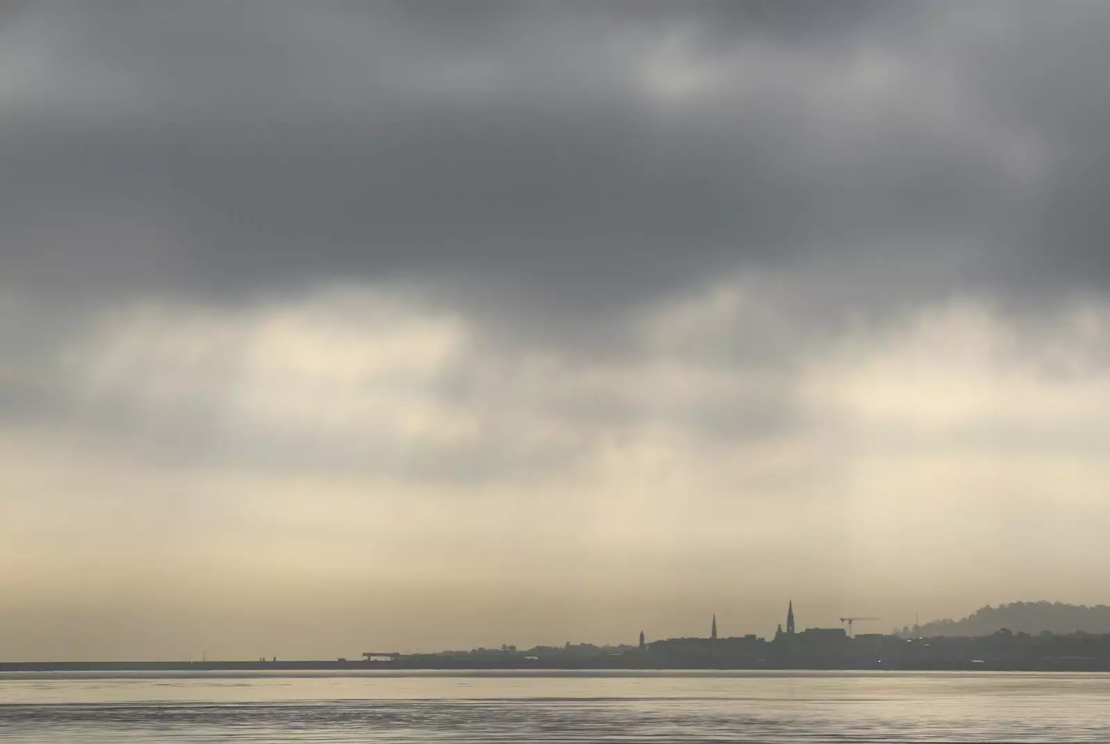 Brooding skies looking to Dun Laoghaire, from A Week in Monkstown, County Dublin, Ireland - 1st March 2011