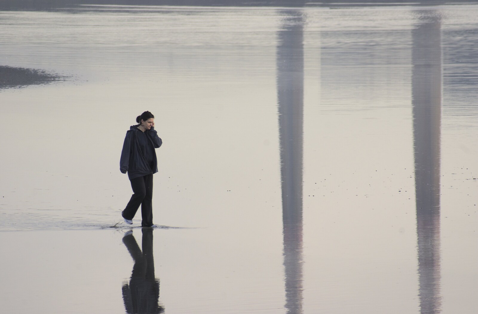 A woman on her mobile phone: 'I'M ON THE SEA' from A Week in Monkstown, County Dublin, Ireland - 1st March 2011