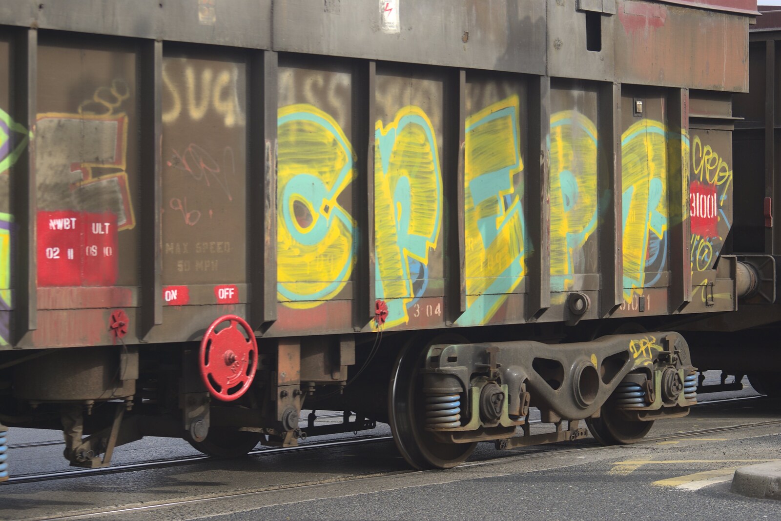 Goods wagon graffiti from A Week in Monkstown, County Dublin, Ireland - 1st March 2011
