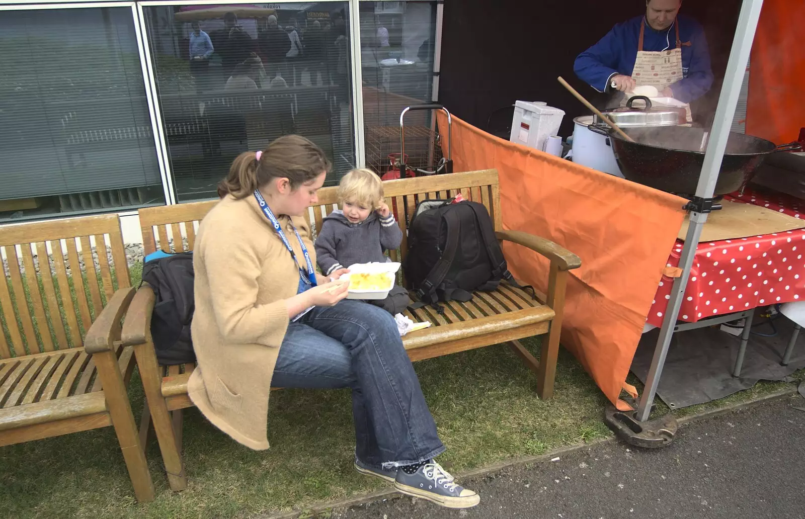 Isobel and Fred on a bench, from A Week in Monkstown, County Dublin, Ireland - 1st March 2011