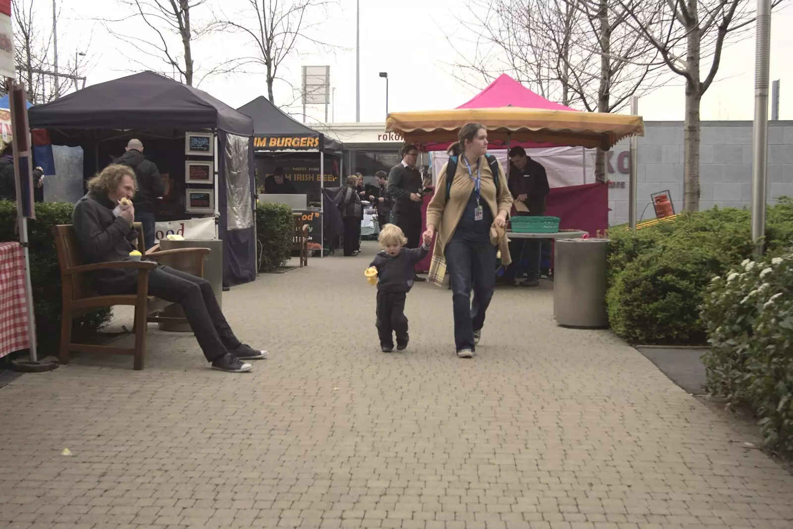 Fred and Isobel roam the food stalls in East Point, from A Week in Monkstown, County Dublin, Ireland - 1st March 2011