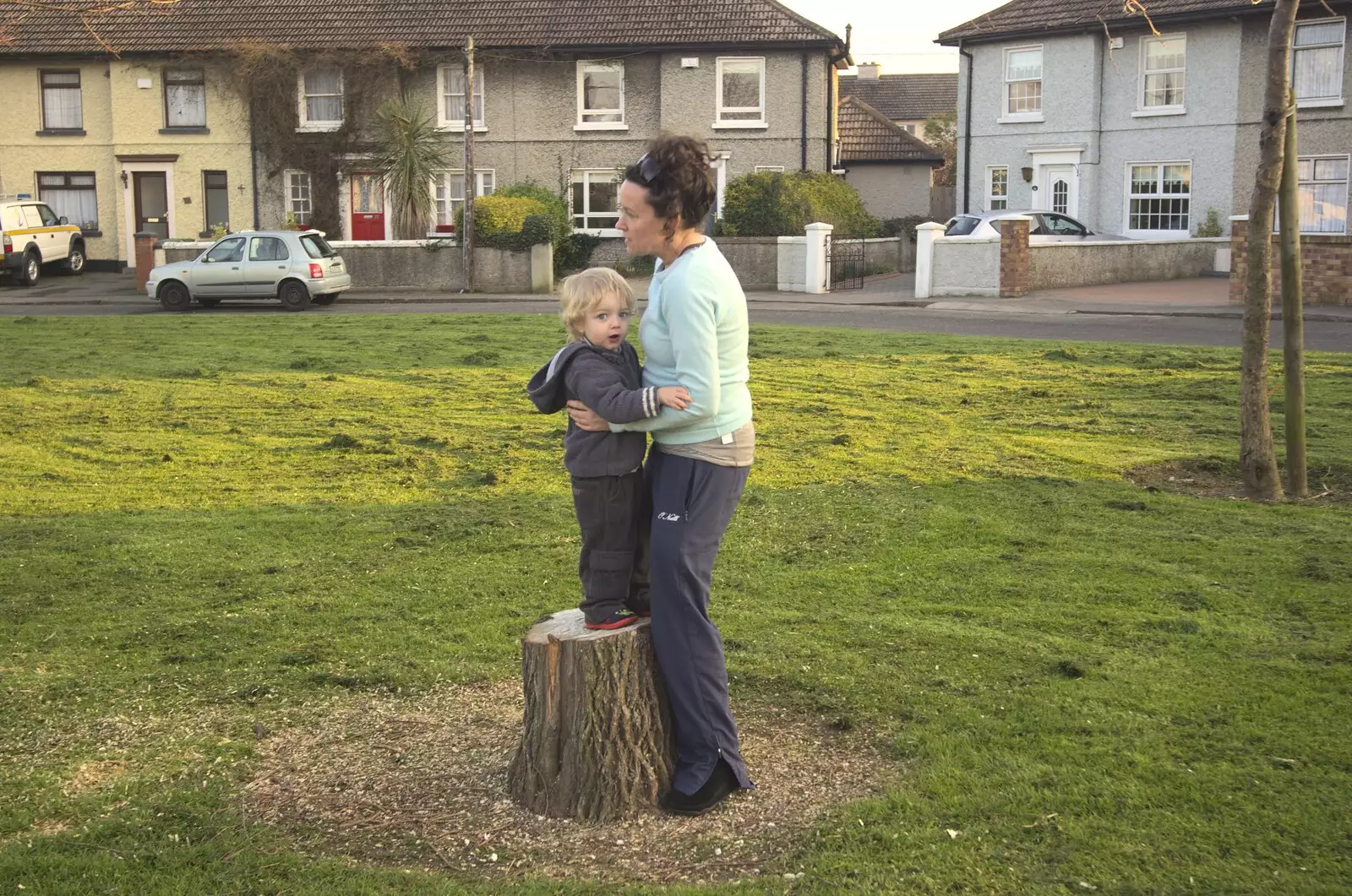 Fred on a tree stump, from A Week in Monkstown, County Dublin, Ireland - 1st March 2011