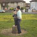 Fred on a tree stump, A Week in Monkstown, County Dublin, Ireland - 1st March 2011