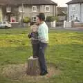 Fred on a tree stump, A Week in Monkstown, County Dublin, Ireland - 1st March 2011