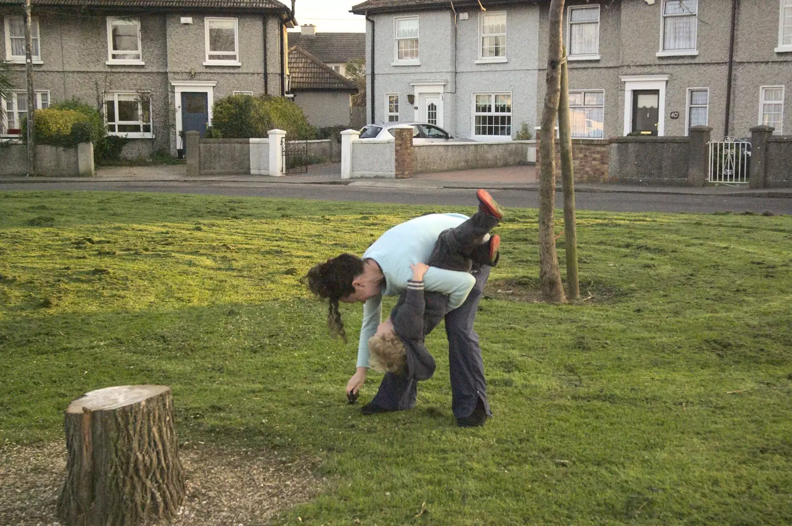 Messing around on the grass, from A Week in Monkstown, County Dublin, Ireland - 1st March 2011