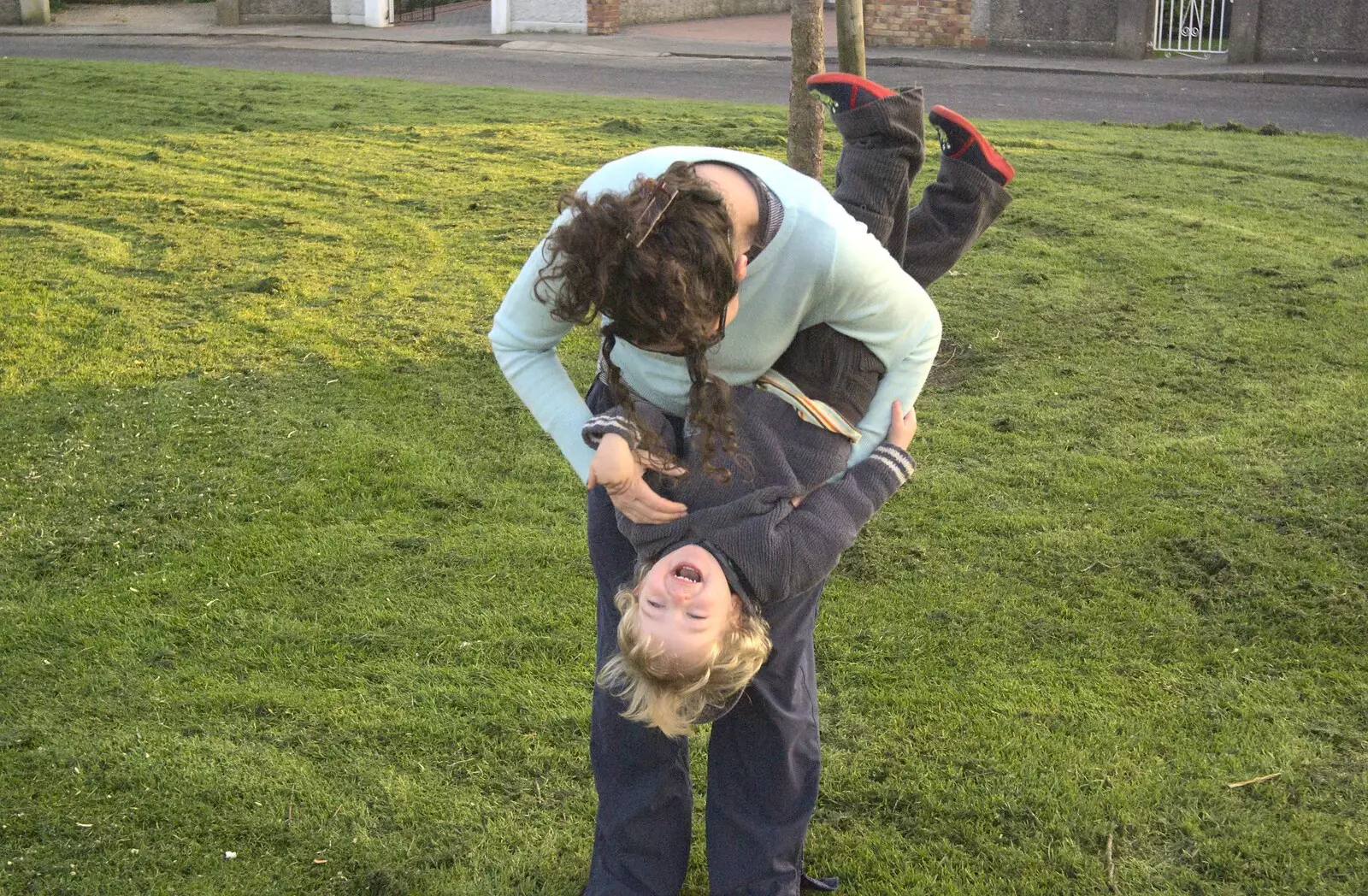 Fred gets the upside-down treatment with Evelyn, from A Week in Monkstown, County Dublin, Ireland - 1st March 2011