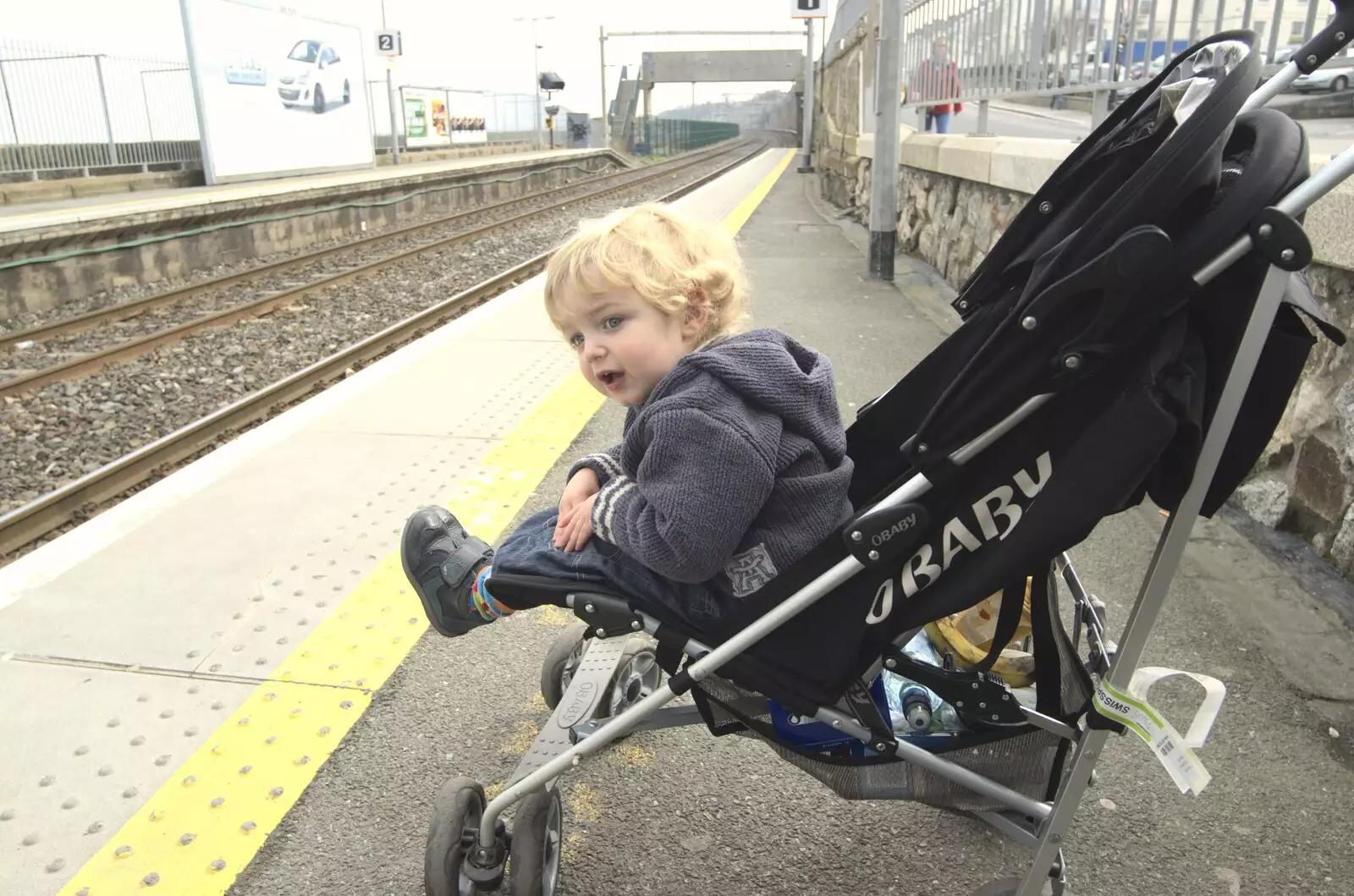 Fred on the platform at Blackrock DART station, from A Week in Monkstown, County Dublin, Ireland - 1st March 2011