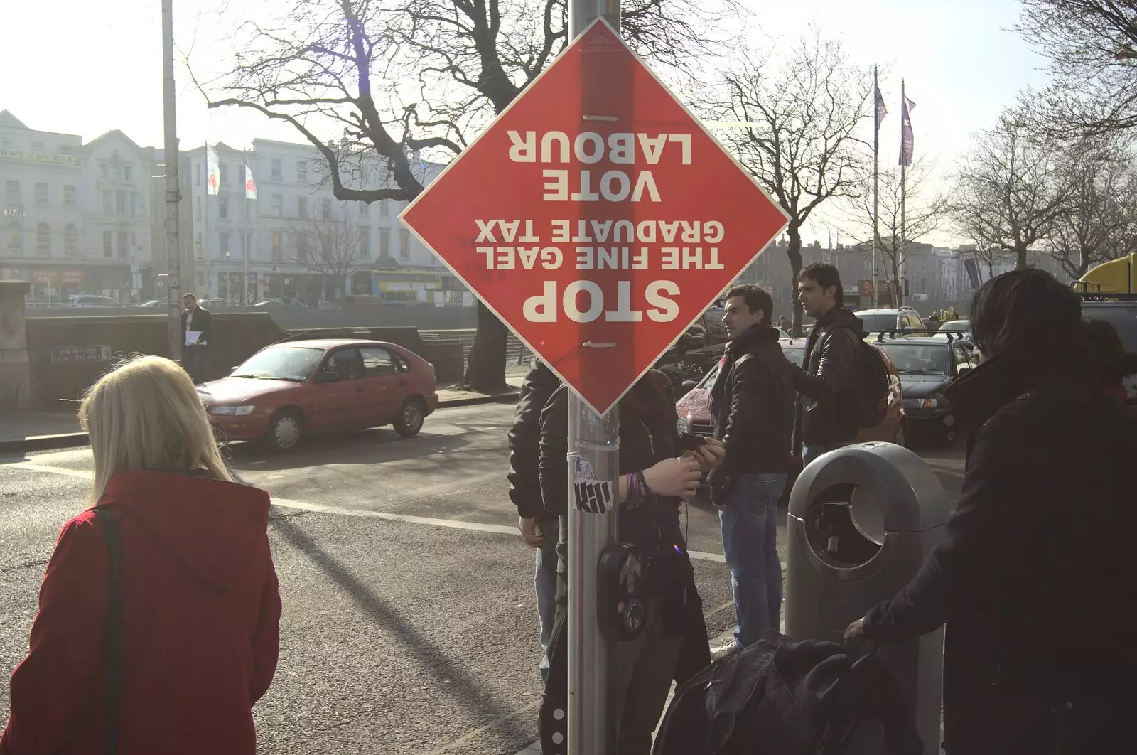 Ireland's Labour Party sign is upside-down, from A Week in Monkstown, County Dublin, Ireland - 1st March 2011