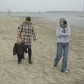 Fred, Isobel and Jen stride along the Sandymount beach, A Week in Monkstown, County Dublin, Ireland - 1st March 2011