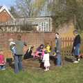 The kids 'help' to sow seeds, Nosher's Last Bumbles, Bressingham, Norfolk - 25th March 2011