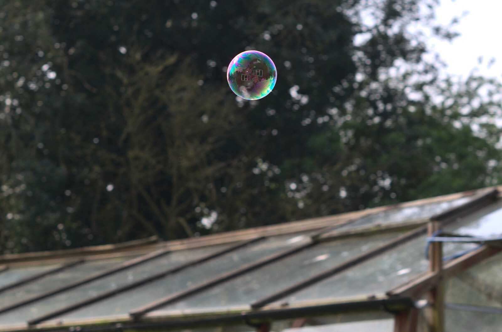 The house is reflected in a floating bubble from Bubbles and Macro Fun, Brome, Suffolk - 17th April 2011