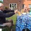 Uncle Charles and The Old Man in the back garden, Charles and the Royal Wedding, Brome, Suffolk - 24th April 2011