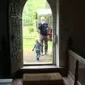 Fred runs up to great-uncle Charles, Charles and the Royal Wedding, Brome, Suffolk - 24th April 2011