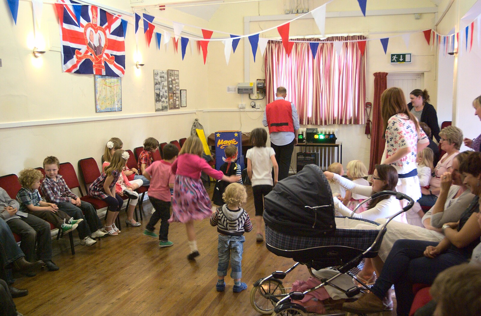 Annabel dances whilst Fred stands still from Charles and the Royal Wedding, Brome, Suffolk - 24th April 2011