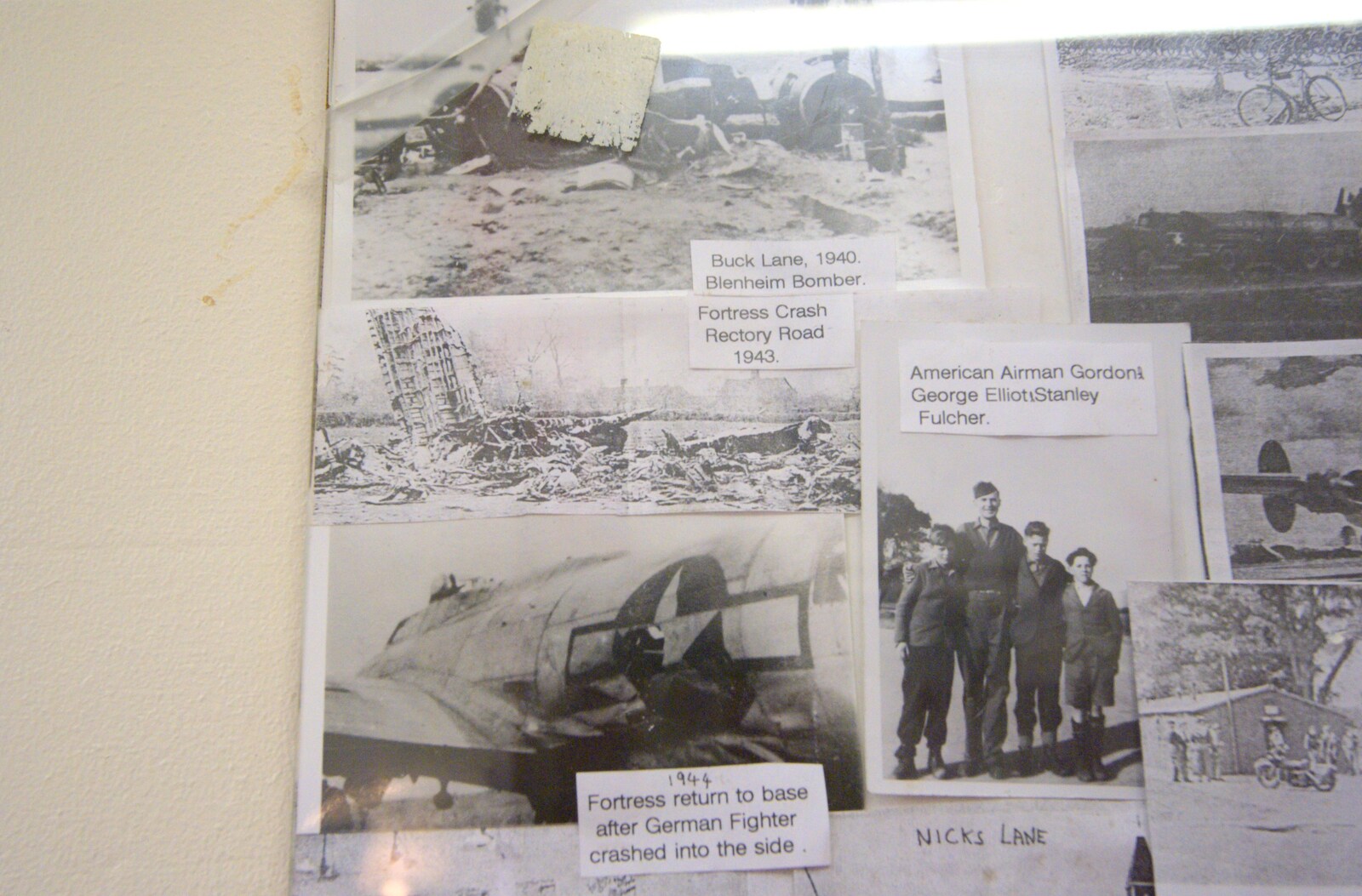 A photo of the B-17 crash in 1943 from Charles and the Royal Wedding, Brome, Suffolk - 24th April 2011