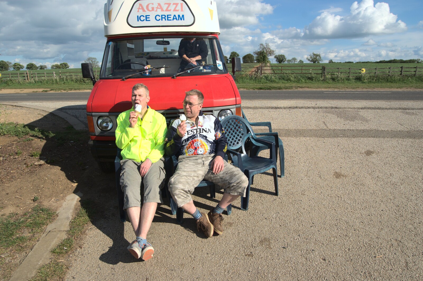 Bill and Marc eat ice creams from The BSCC Weekend at Rutland Water, Empingham, Rutland - 14th May 2011