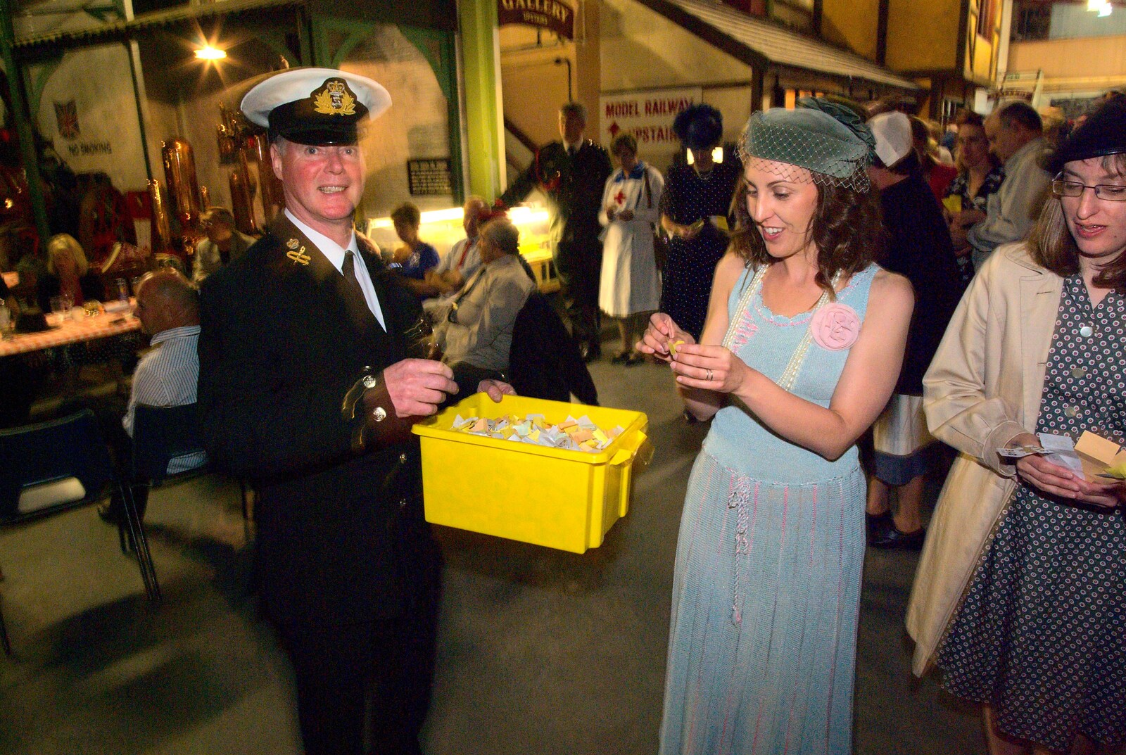 The Bressingham Blitz 1940s Dance, Bressingham Steam Museum, Norfolk - 21st May 2010: Carmen pulls out a raffle ticket