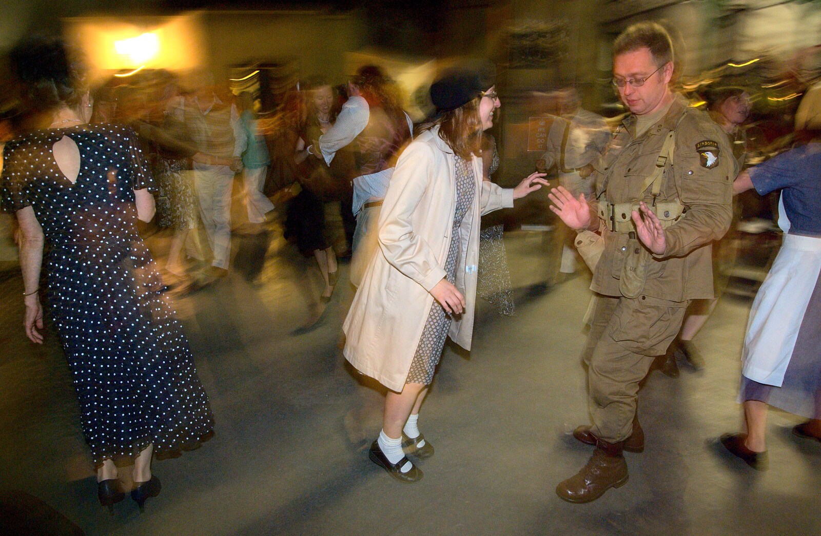 The Bressingham Blitz 1940s Dance, Bressingham Steam Museum, Norfolk - 21st May 2010: Sue 'I shall say zees only once' and GI Marc
