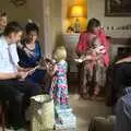 Elizabeth helps to open the presents, A Christening, Wilford, Northamptonshire - 22nd May 2011