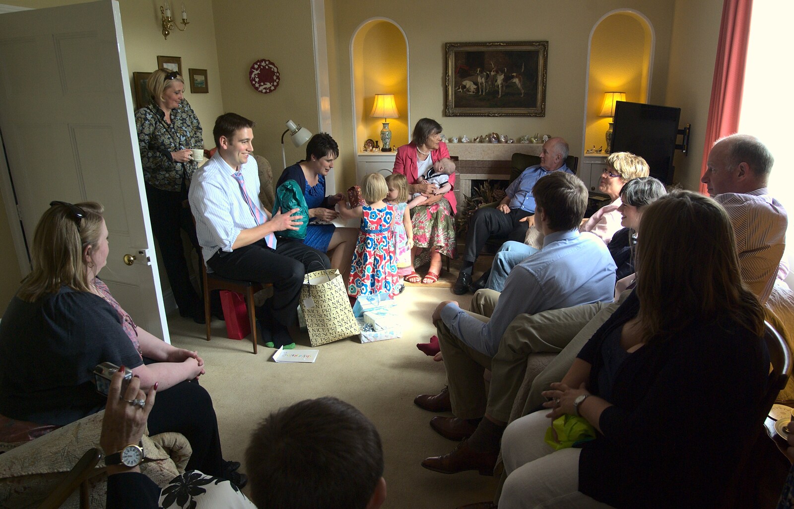 A present-opening session from A Christening, Wilford, Northamptonshire - 22nd May 2011