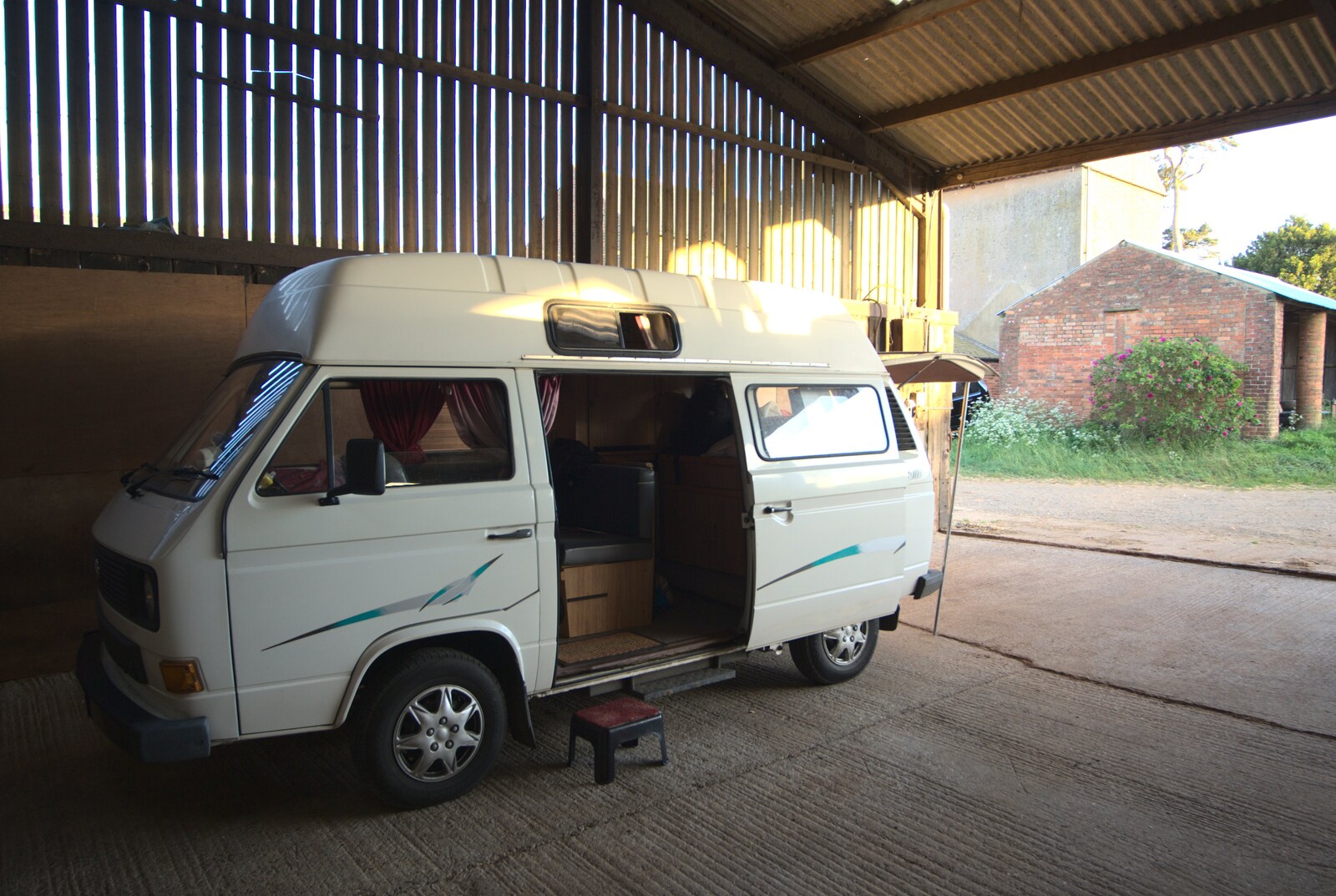 The campervan, parked up in a barn from A Christening, Wilford, Northamptonshire - 22nd May 2011