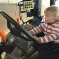 Fred pretends to drive a large Deutz-Fahr tractor, A Christening, Wilford, Northamptonshire - 22nd May 2011