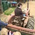 Jemma fires up the old International tractor, A Christening, Wilford, Northamptonshire - 22nd May 2011